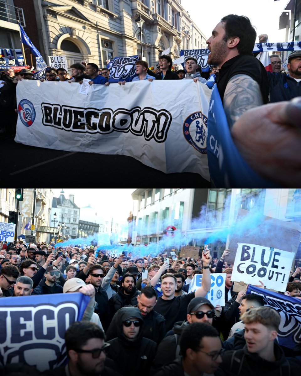 Chelsea and Strasbourg fans unite in Stamford Bridge protest against BlueCo ownership 😱💥

Read the full story 🔗 goal.com/en/lists/chels…