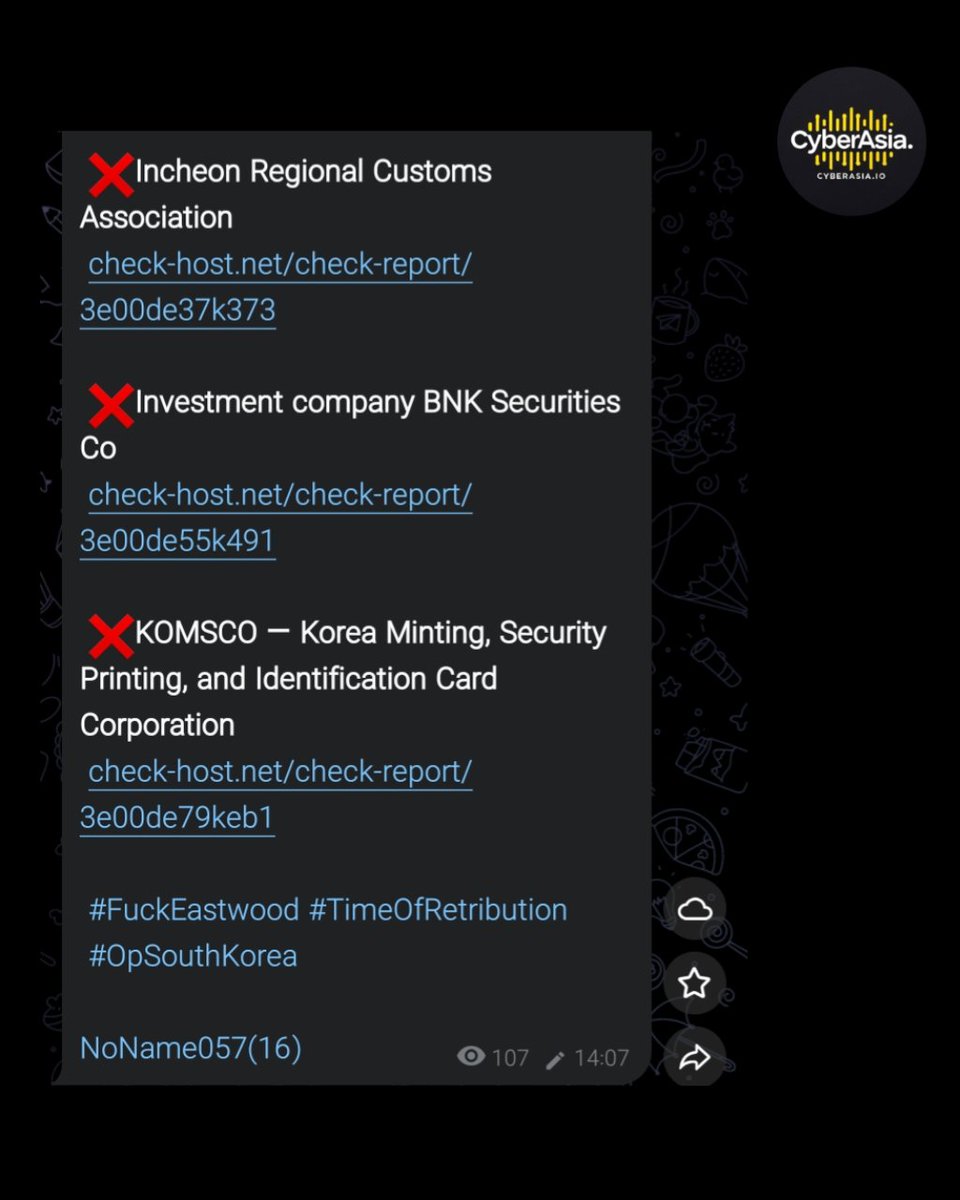 cyberasia_io's tweet image. 🚨 South Korea Alert 🇰🇷

The hacking group NNM057(16) has launched a series of Distributed Denial of Service (DDoS) attacks targeting South Korean critical infrastructure.
 
#CyberAttack #DDoS #SouthKorea #CyberSecurity #NNM057