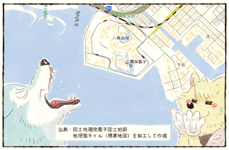 千鳥さんと浦安市千鳥
#地図の日 