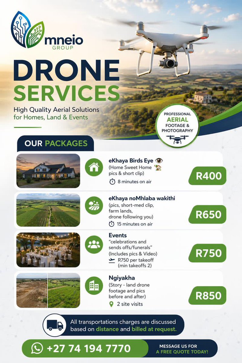 londani4545's tweet image. Bring your property to life with drone visuals

Homes • Farms • Events • Land

📞: +27 74 194 7770

#dronevideo #videography #photographer #Fyp #viralreels
