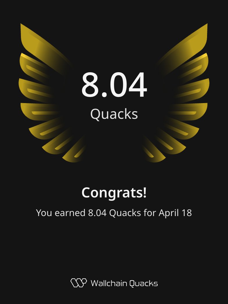 Sunday afternoon check-in

Another steady step with <a href="/wallchain/">Wallchain Quacks</a> Wallchain
8.04 Quacks earned today — slow progress, but consistent signal.

Not chasing hype, just showing up daily
and letting attention compound over time.

Meanwhile, still keeping an eye on <a href="/quipnetwork/">Quip Network</a> Quip