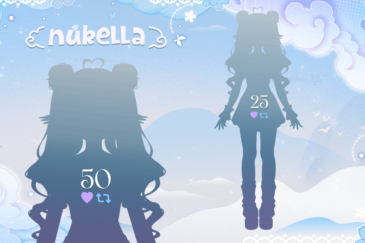 nukellavt's tweet image. ꒰ა MODEL REVEAL ໒꒱

Something is forming beneath the sky… ☁️

A cloud spirit is almost ready to appear ✨

💜 + 🔁 to help me take shape!

REDEBUT APRIL 23RD ଘ( ˊωˋ )ଓ

#Vtuber ✧ #ModelReveal ✧ #ENVtuber ✧ #VTuberUprising