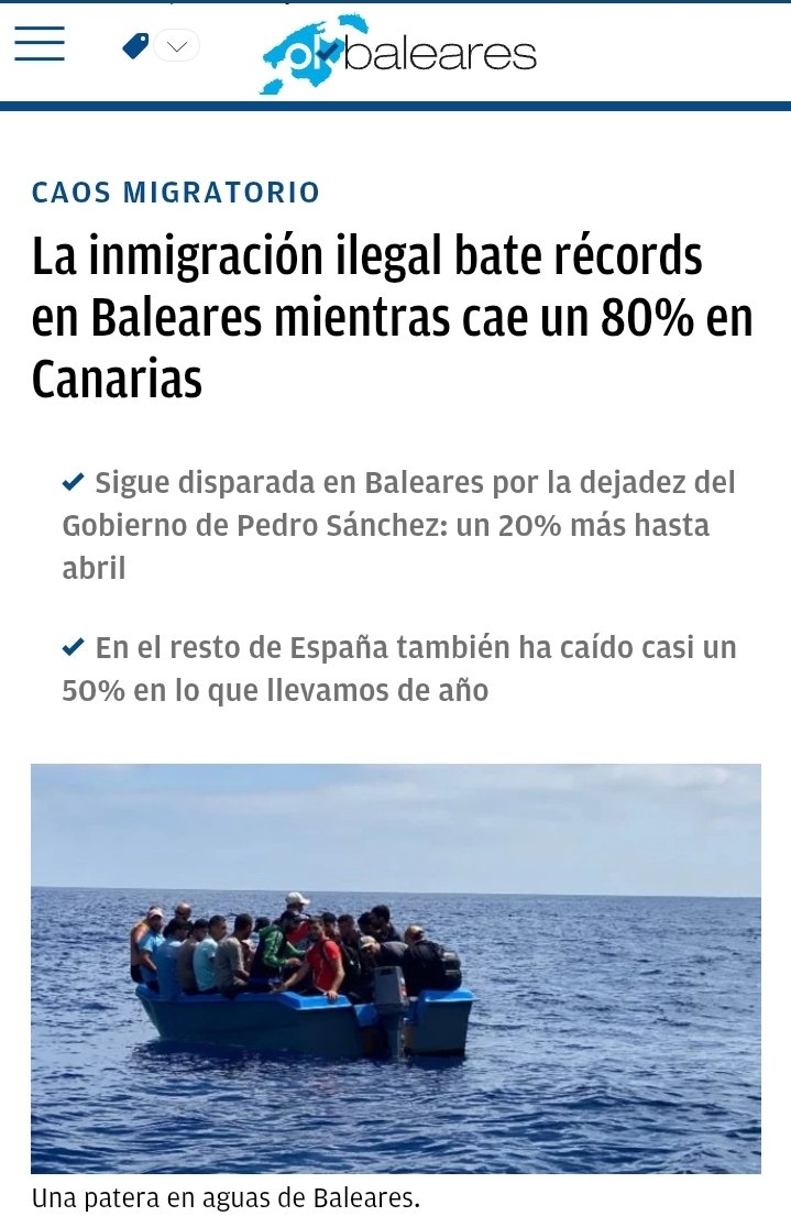 ManuPavonIB's tweet photo. En las últimas horas nueva llegada de pateras a nuestras costas con más  de cien personas, no podemos normalizarlo 

No son opiniones,  son datos, somos la ruta de inmigración irregular que más sube porcentualme en España y Europa, mientras siga este Gobierno todo será igual https://t.co/uQd9nj0qDq