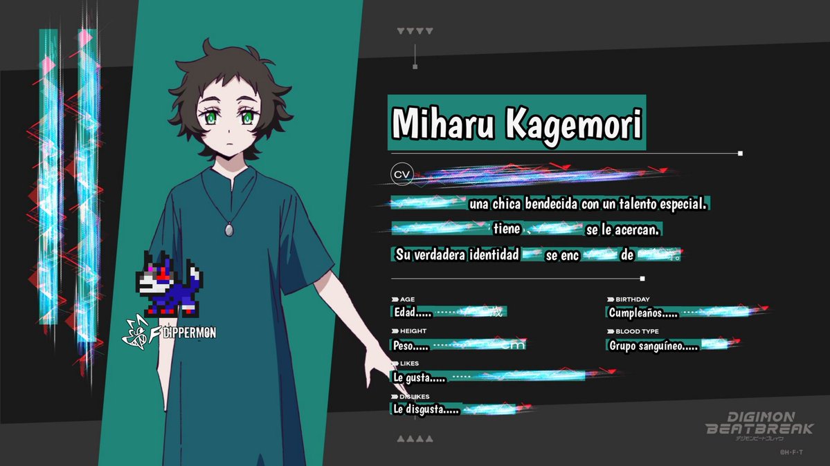dippermon's tweet image. Comienza la semana de revelaciones rumbo al nuevo arco de Digimon BeatBreak y se revela parcialmente la ficha de personaje para Miharu. 👀

#digimon #デジモン #anime #BEATBREAK #dippermon