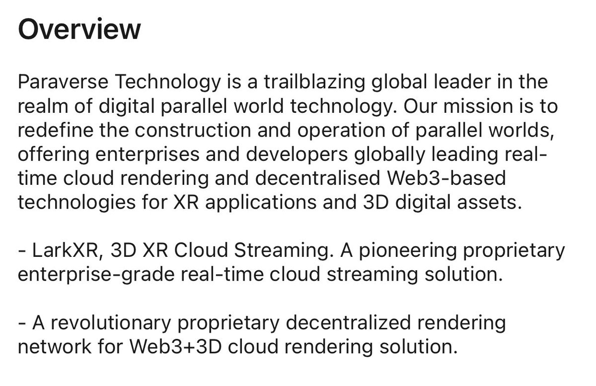 <a href="/PVT_Paraverse/">Paraverse</a> LinkedIn page. They haven’t abandoned Web3. It’s remains at the very core of their vision and the ecosystem they are developing at the pace it needs. They are building in silence to their own schedule, not yours. $PVS