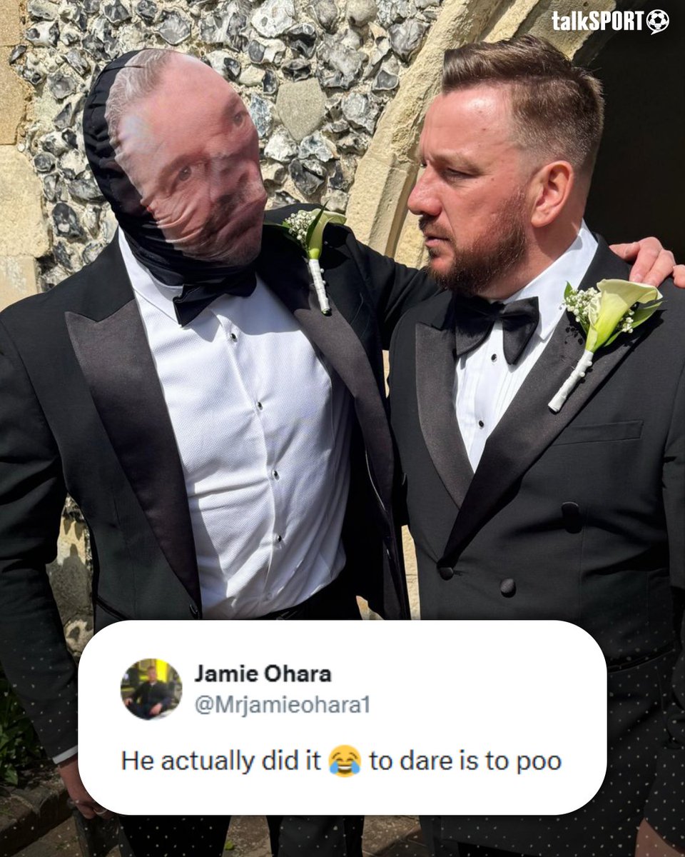 Jamie O'Hara's wedding was yesterday and Jason Cundy made sure to show up in style. 🤣

Congratulations, Jamie. 🤵🥳