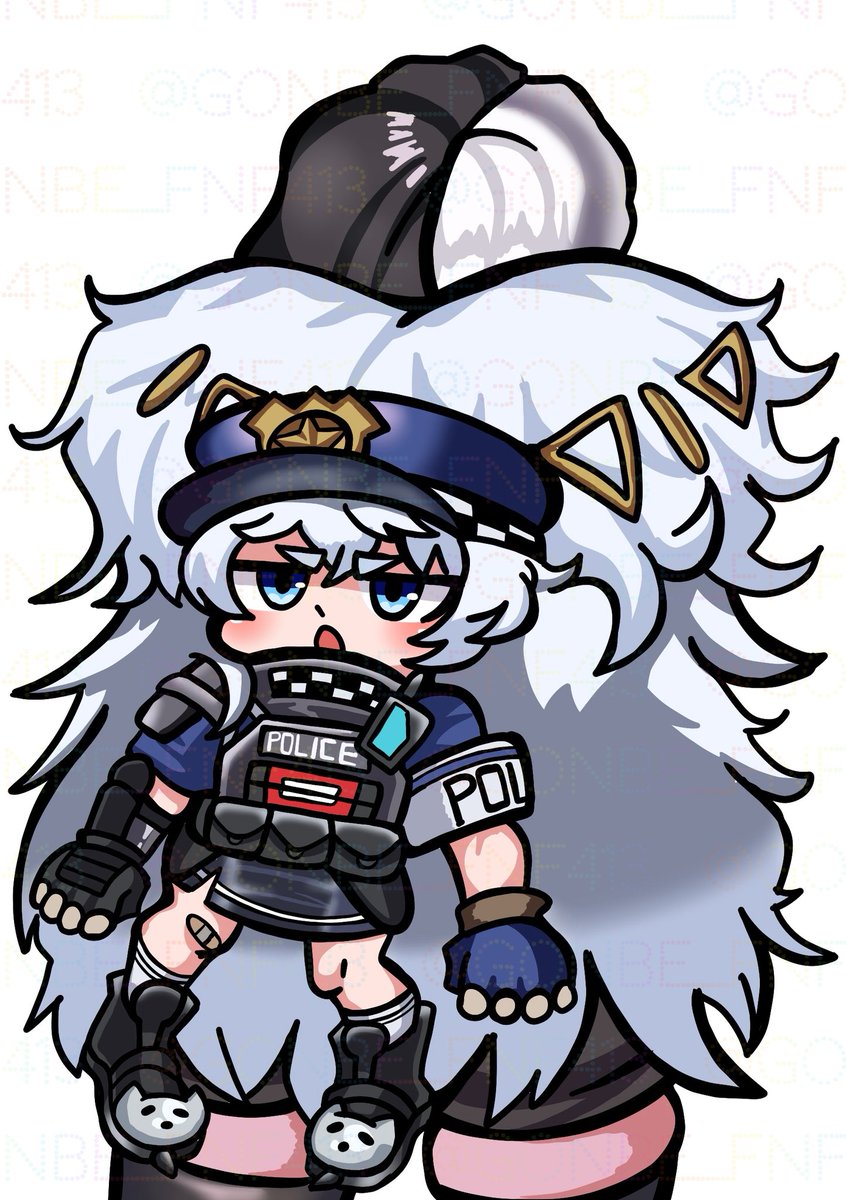 ポリ子「潜入捜査ですよん！」
#NIKKE #NIKKEfanart