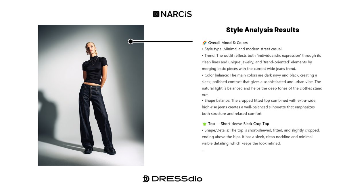 dressdio_global's tweet image. Want to know what colors actually suit you? 🎨💡

AI finds the tones that make your style pop.

1 photo → instant palette

👉 narcis.dressdio.me
🔗 Lookbook: narcis.dressdio.me/lookbook/12375…

#NARCIS #ColorAnalysis #PersonalColor #AIFashion #OOTD