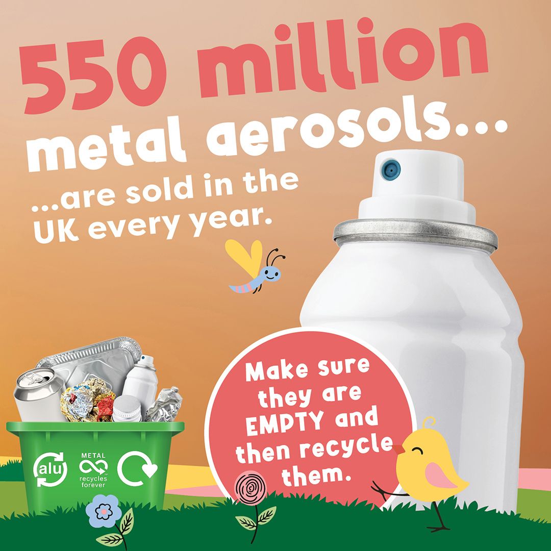 BucksRecycles's tweet image. Did you know aerosol cans can be recycled at home in Bucks? Once they are empty just pop them in your recycling bin and in as little as 60 days they can be back on the shelves as something new! 

#Recycle #RecycleRight #RecycleAluminium