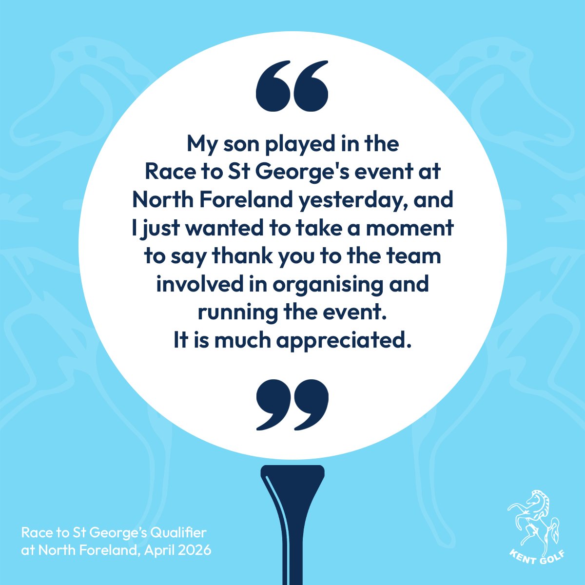 Kent_Golf_'s tweet image. It is always nice to receive positive feedback following our Kent Golf events. The latest one is from the recent Race to St George's Qualifier at @NorthForeland ⛳️

#thankyou #appreciationpost #positivefeedback #countygolf #KentGolf