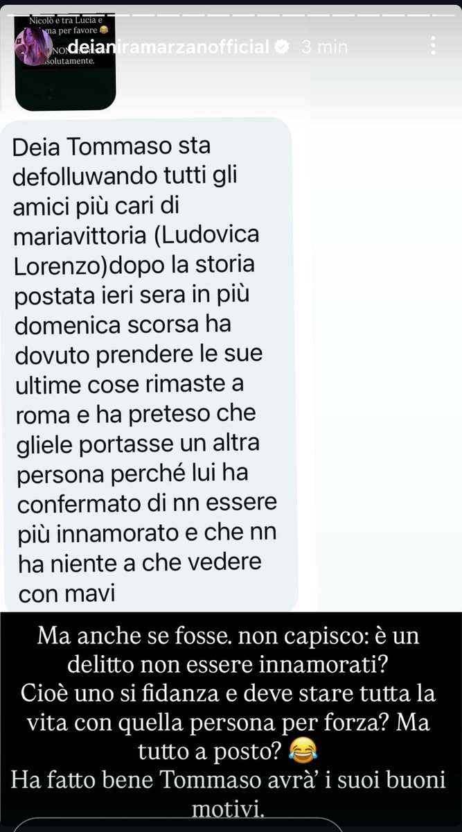 Qualcosa non torna , sto difendere Tommaso dal nulla...anzi a me torna ...a giorni l annuncio , poi rimandato , dell imprenditore benestante di milano ...motivo della rottura perché frequentato durante il fidanzamento #tommavi