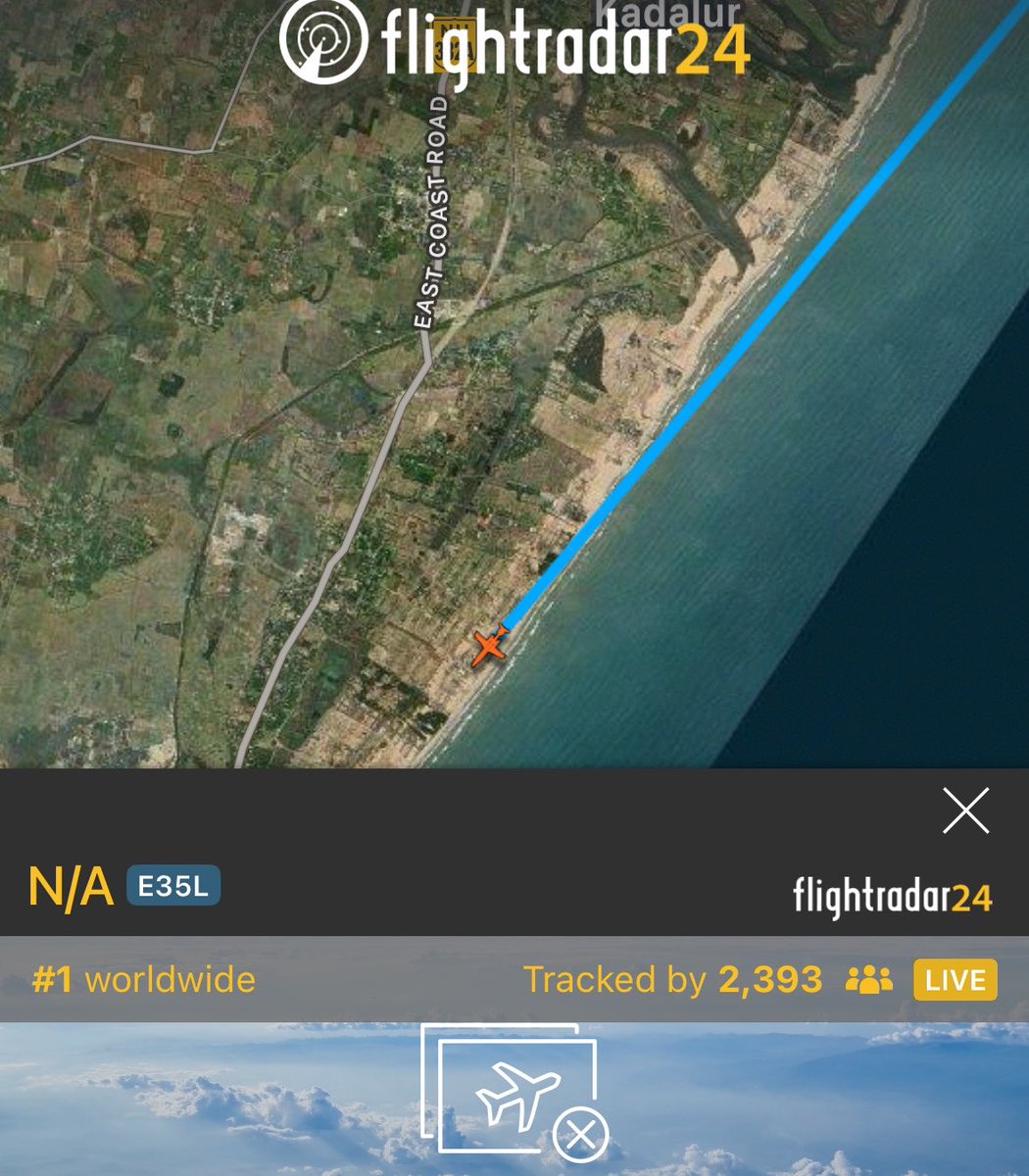 Thalapathy Vijay On the way to Tricy 

The flight was tracked by 2400 persons currently &amp; its trending no.1 Worldwide 🔥🤍

Craze for this men is Sky high 💪🏻<a href="/TVKVijayHQ/">TVK Vijay</a>