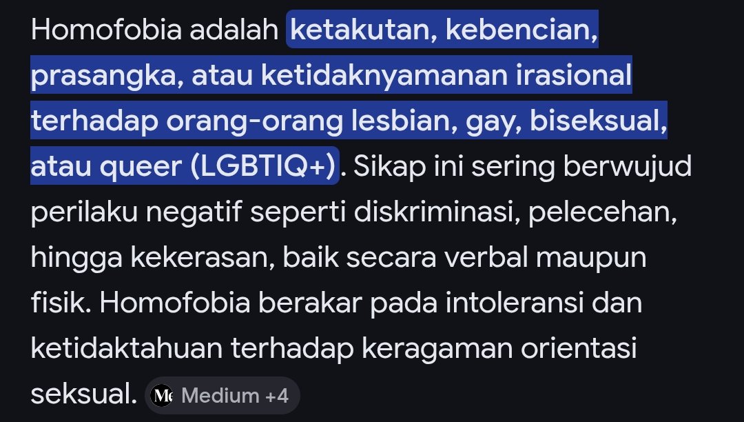 homophobia itu bkn hal yang wajar.

yakali lu bilang hal seburuk homophobia itu normal

baca definisi dari homophobia dulu deh kata gw

kalau lu bangga sama hal negatif tersebut keknya ada yg salah sama diri lo.