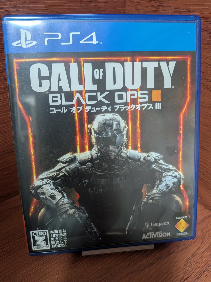 SakuraUo_tw's tweet image. ゲーム名：コール オブ デューティ ブラックオプスIII
購入金額：55円
機種：PS4
ジャンル：ACT
ゲーム内容：ソニーより発売。
近未来のサイバー化された兵士たちが戦うFPS。
昔買って遊んだけど、ロボと戦うの？！？！？となった記憶がある。
#PS4