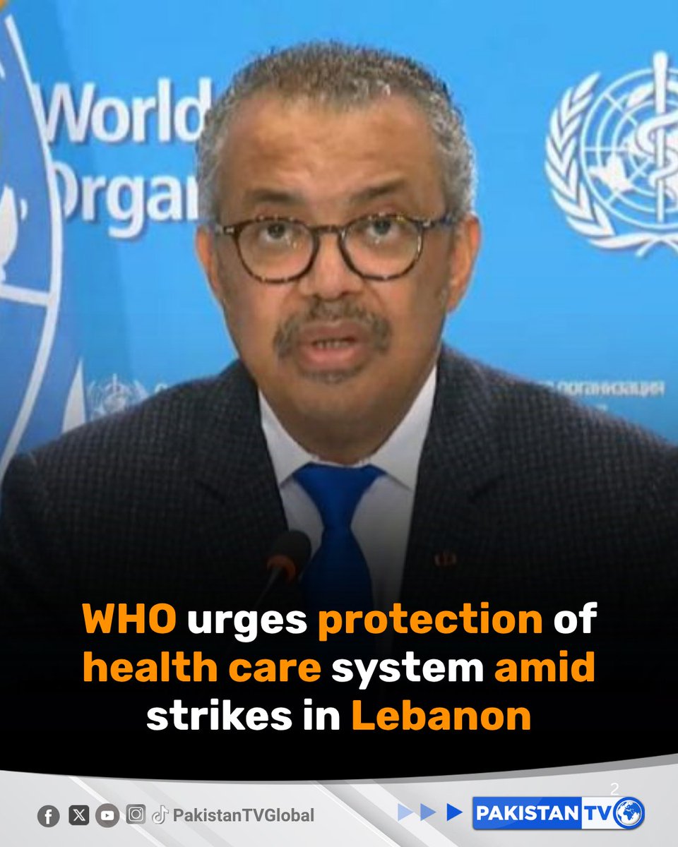 PakTVGlobal's tweet image. The World Health Organisation has called for the immediate safeguarding of hospitals, medical staff, ambulances and patients across Lebanon as Israeli attacks continue, warning of growing risks to civilian health services

#WHO #Lebanon #ProtectHospitals #MedicalNeutrality