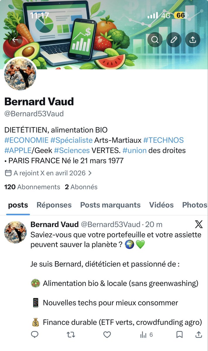 jemt2253's tweet image. Merci de vous abonner à notre ami #Diététicien, Spécialiste en arts Martiaux, féru de haute #technologies et de #finance !
Pour une vraie union des droites aussi !👍
