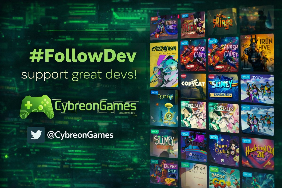 CybreonGames's tweet photo. Hey devs!🚀
Let's support the talent behind the games we love. Meet today’s devs:

@fireringstudio  @filipethoo @ComboGameStudio @2WeirdGames @MrDevStudio @goslimeygo

Leave a comment with your project and we will follow you back!
#indiedev #Indiegamedev  #CybreonGames #Community https://t.co/W9d0mGeSGN