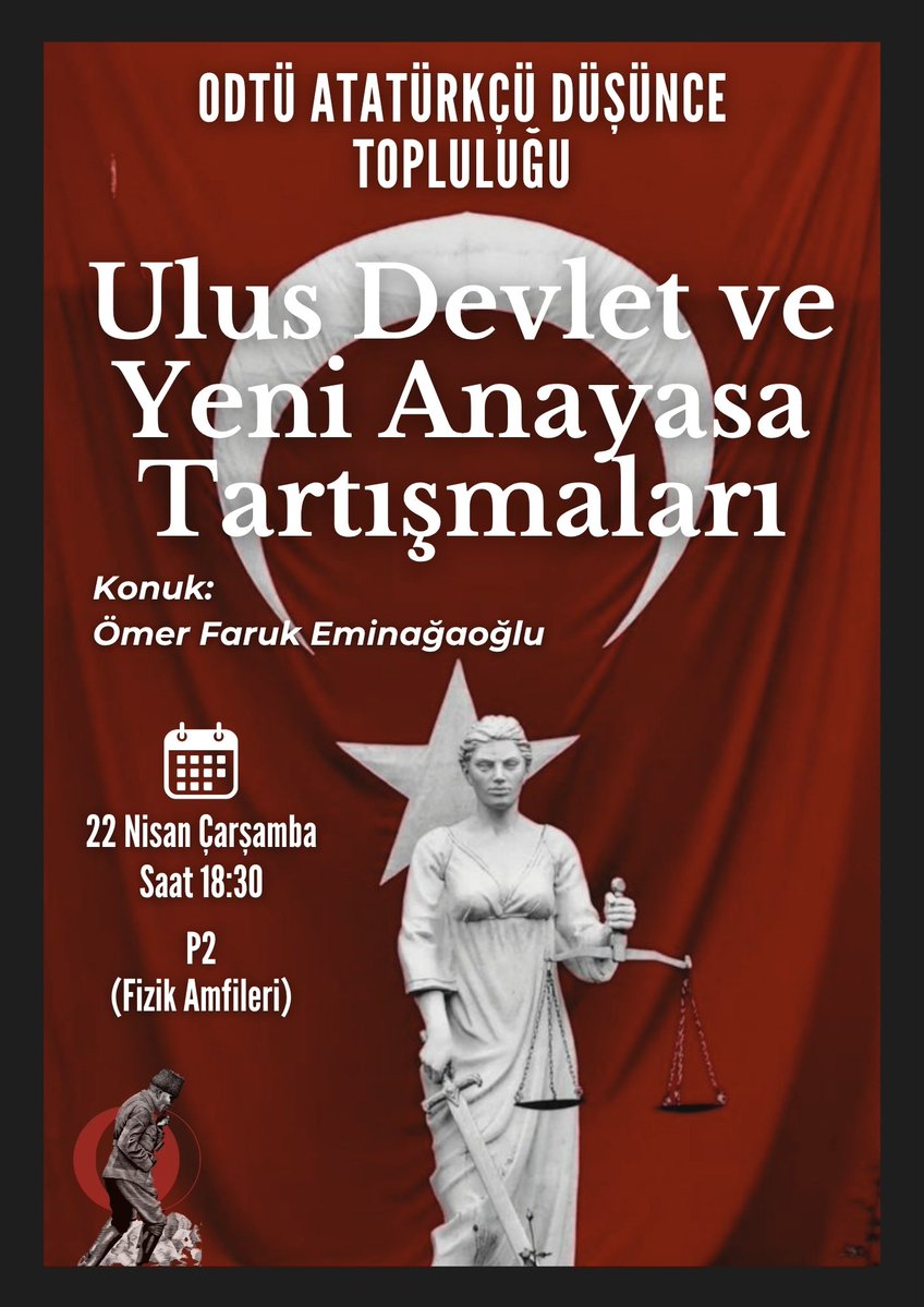 22 Nisan Çarşamba akşamı saat 18.30'da P2 amfisinde gerçekleşecek olan "Ulus Devlet ve Yeni Anayasa Tartışmaları" konferansımıza tüm ODTÜ mensupları davetlidir. 

Sayın <a href="/eminagaoglu/">Ömer Faruk Eminağaoğlu</a> ile birlikte gerçekleştireceğimiz konferansta sizleri de aramızda görmekten mutluluk duyarız.
