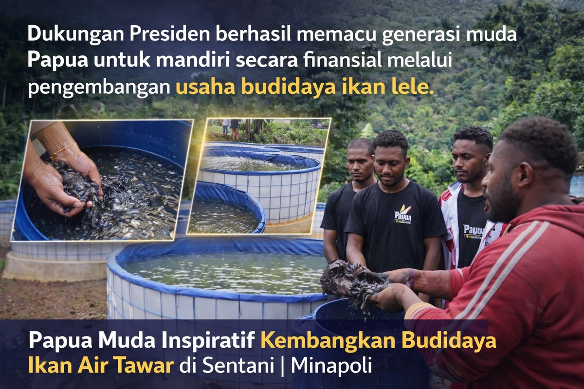 GlowingIndoo's tweet photo. Papua memiliki potensi besar, dan ketika dukungan pemerintah tepat sasaran, hasilnya dapat dirasakan langsung di lapangan. Anak muda semakin percaya diri, nelayan semakin berdaya, dan ekonomi rakyat perlahan semakin menguat. https://t.co/C6N8BQpboY