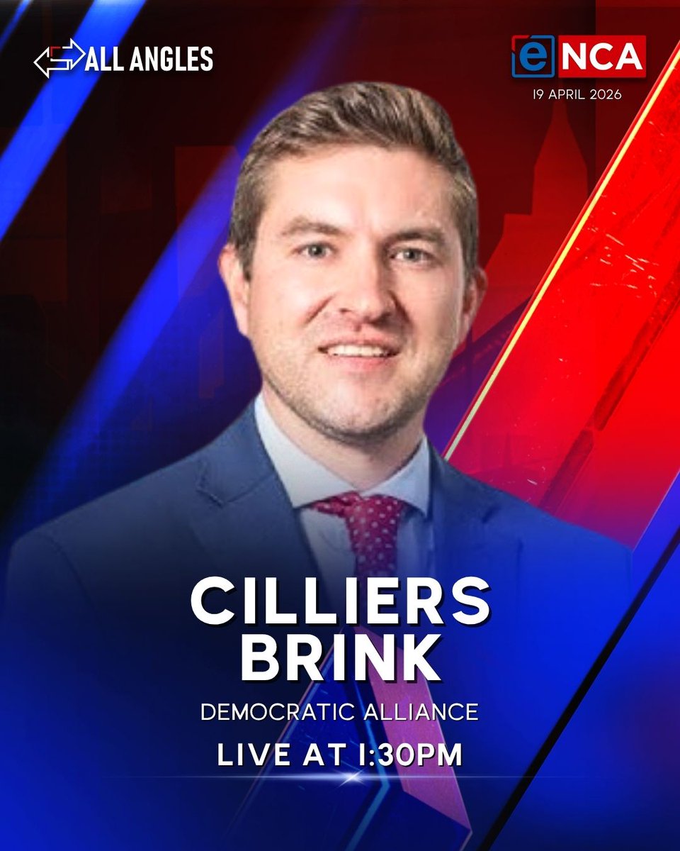 eNCA's tweet image. Coming up on #AllAngles, Cilliers Brink opens up about his new position in the DA. He was announced as the party's Second Deputy Federal Chairperson at the DA Federal Congress last week. #eNCA #DStv403