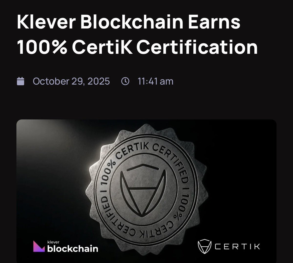 Hi Ben, could you also ask the following? Why doesn't <a href="/binance/">Binance</a> list projects like <a href="/klever_org/">Klever Blockchain</a> , which have built a successful ecosystem over several years with a secure, fast, and affordable blockchain, and also offer all the products that crypto needs?

skynet.certik.com/projects/klever