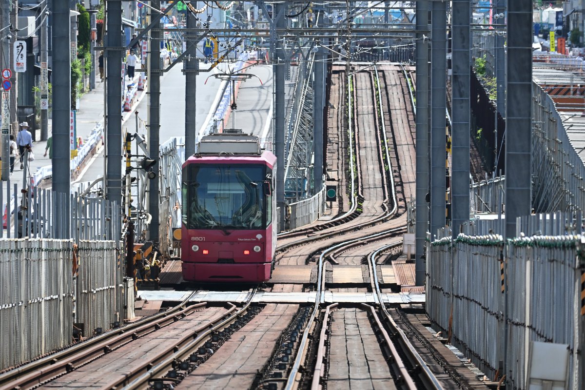 youplarail's tweet photo. 早稲田の方までやって来ました。
結局8501号車には会えずじまいでした。どこかですれ違ったのか、車庫にいたのか...
踏切から見ると坂を上ったり下ったりする車両が面白いですね。
#鉄道 #鉄道写真 #都電荒川線 #東京さくらトラム #都電 https://t.co/lytD6XIVaD
