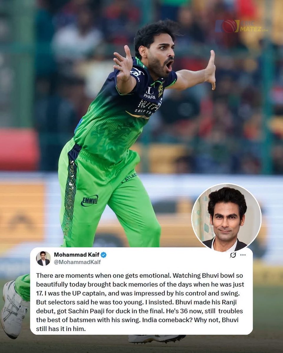 MeghalJaswal's tweet photo. Still Lethal with SWING?
India comeback? 🇮🇳 
#bcci #cricket #ipl2026 #rcb #cricketindia #bhuvneshwarkumar #royalchallengersbengaluru https://t.co/SqJZO33gpq