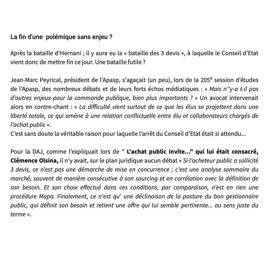 achatpublicinfo's tweet photo. 📰 A lire ou à relire #CommandePublique : "Pratique des 3 #Devis", le Conseil d’État a enfin tranché ! #AchatsPublics #MarchésPublics https://t.co/Jt6bxTRXRF https://t.co/oMc6B5VWiF