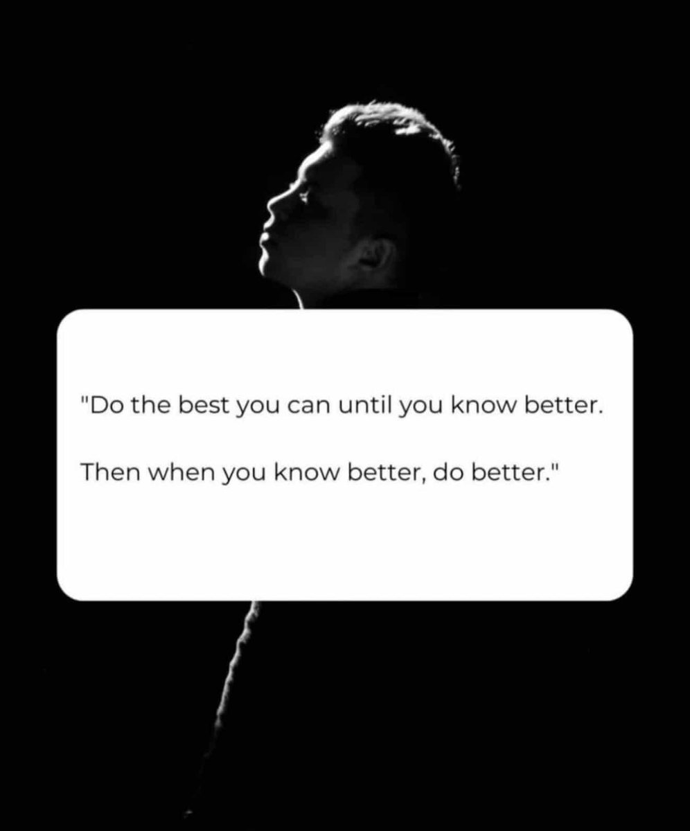 GajuSharma115's tweet image. Do the best you can with what you know today.
That’s enough.

But once life teaches you more—don’t stay the same.
Grow. Evolve. Do better.

That’s how real progress happens.

#GrowthMindset #SelfImprovement #KeepEvolving #LifeLessons
@grok