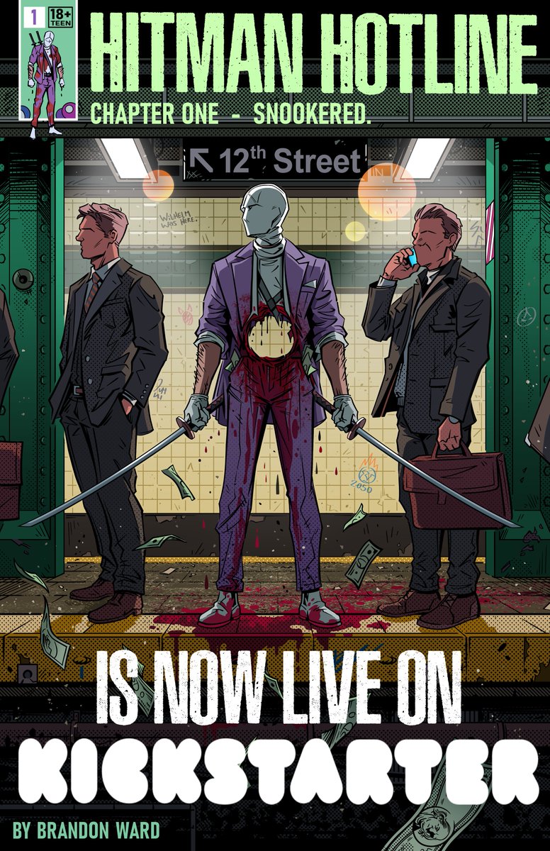 BrandonWardArt's tweet image. 'HITMAN HOTLINE' #1 is now LIVE on Kickstarter!

At long last, I am very pleased to say that the first chapter of 'HITMAN HOTLINE' is done and now available on Kickstarter!! Written, drawn, coloured by me!

kickstarter.com/projects/brand…

#comic #comicart #kickstarter #comicBro #comics