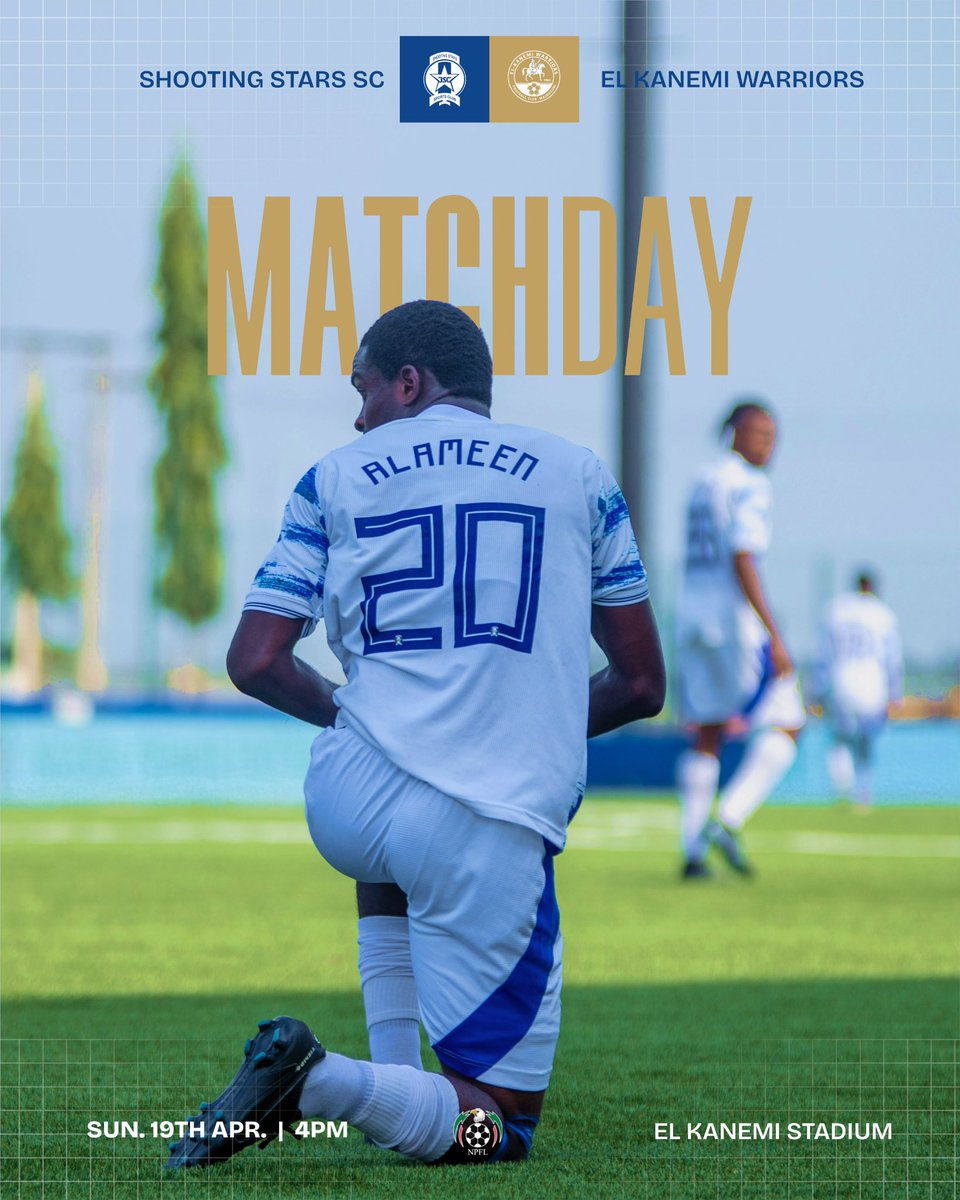 Tunde_Azeez24's tweet image. Another opportunity to prove ourselves in Maiduguri. 🔵⭐️

#ShootingStars #NPFL26 #OluyoleWarriors #UpShooting #TA24 🐍