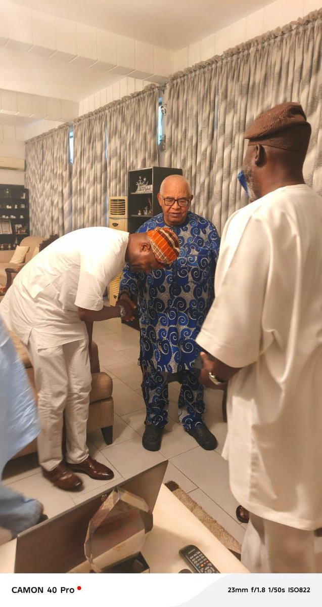 officialjandor's tweet photo. In continuation of my consultations with party party Leaders, especially GAC members, yesterday I visited the Speaker of the Lagos state house of Assembly Rt. Hon. Mudashiru Obasa and Elderstateman Dr. Abayomi Finih, also a Member of the GAC.

Speaker Obasa is a grassroots political mobilizer whose relevance and buy-in can’t be over emphasised as we warm up for our party primaries.

Dr. Finih on the other hand, offered valuable elderly admonitions money can’t buy, owing to his decades of experience in politics.