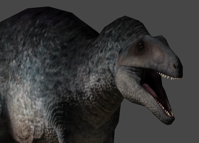 inspectoir_art's tweet photo. testing low poly stuff with an acrocanthosaurus! based the skin on seals and stuff. https://t.co/r1mg0ZmH69