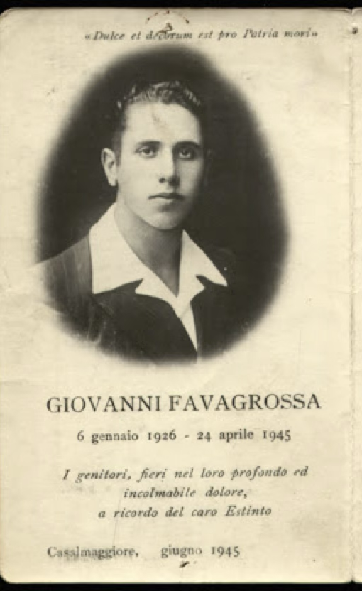 ANPIRomaPosti's tweet photo. All'annuncio dell'#Armistizio #GiovanniFavagrossa raggiunse le formazioni partigiane che si andavano costituendo nel Cremonese.Comandante di una Brigata, cadde in combattimento contro nazifascisti il #24aprile 1945 a #Casalmaggiore.Aveva 18. https://t.co/KgbYW3OUPt