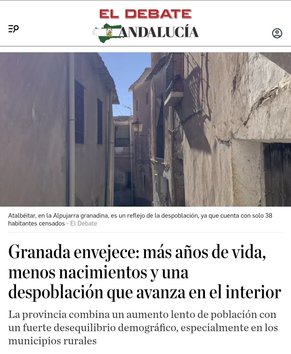 El bipartidismo quiere vaciar los pueblos y los barrios de Granada para llenarlos con inmigración masiva.

Lo que hay que hacer es una política de natalidad de verdad, apoyar a las familias y garantizar servicios a las zonas rurales. Hay que devolver la vida a nuestra provincia.