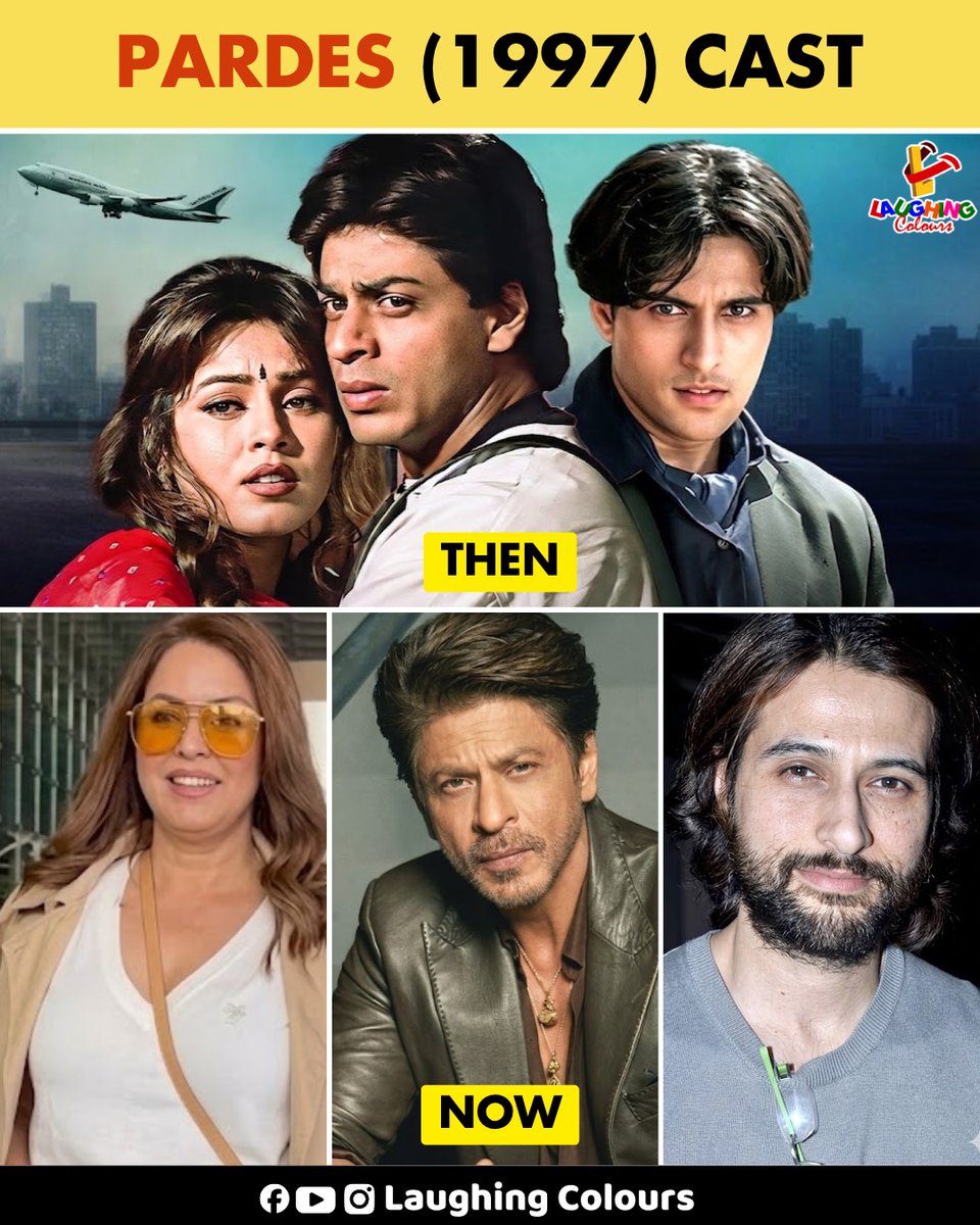 LaughingColours's tweet image. Pardes cast then vs now ✨

#Bollywood #Pardes #Throwback #Celebrities
