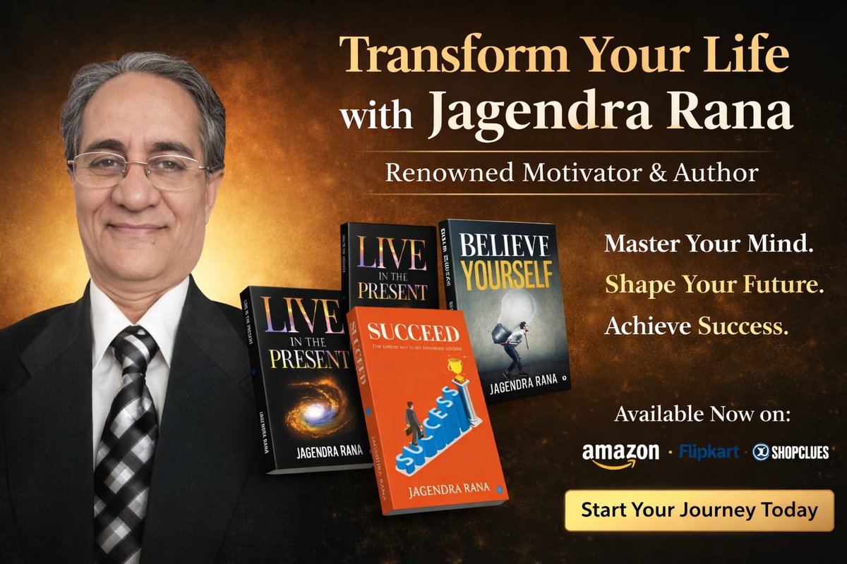 RanaJagendra's tweet image. #SUCCEED
Success is an excellent acquired quality of a person to sustain a strong spirit which can willfully overpower the dictums of mind. 

BLUEROSE STORE blueroseone.com/store/product/…
AMAZON amazon.in/dp/9358192518?…
Google play
play.google.com/store/books/de…