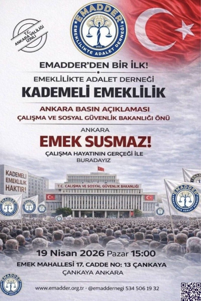 Susmadık susmayacağız hakkımız olanı istiyoruz
<a href="/EmadDernegi/">EMEKLİLİKTE ADALET DERNEĞİ ⚖️</a>
#KademeBakanlıkta