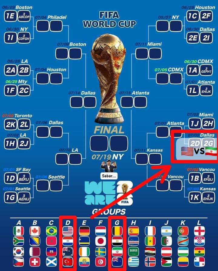 DudunZizou's tweet image. Lol 🤫 there's #possibly a #WAR🔥match⚽ @ #Big-32 :

- Friday, July🗽3-4th🗽2026 | @ 1 pm | Dallas-stadium [2D vs 2G]

[2D = #USA🇺🇸 vs 2G = #IRAN🇮🇷] ‼️

🔥🚀✨🥳🎉🎊👌😅