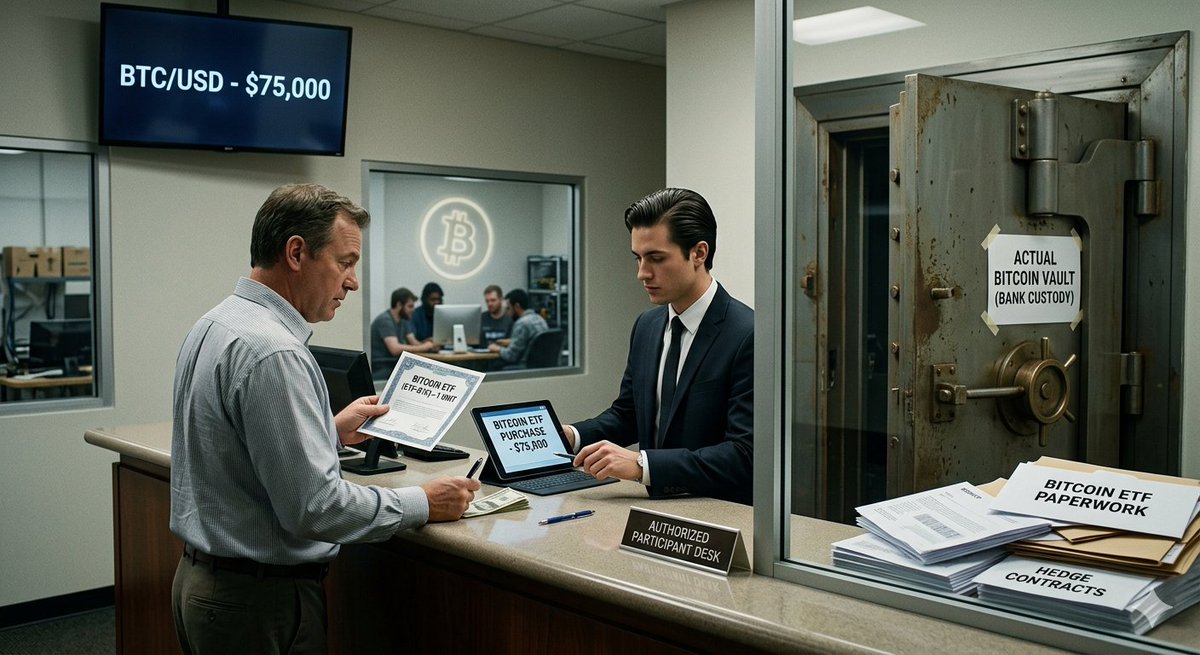 kolpatrade's tweet image. The client didn't buy BTC at $75k when they could have; instead, they went to the bank and bought its copy, the ETF, for $75k. While the bank isn't forced to replace it immediately, do you think they'd want to buy it cheaper or more expensive?
#BTC #BitcoinETF #CryptoAnalysis