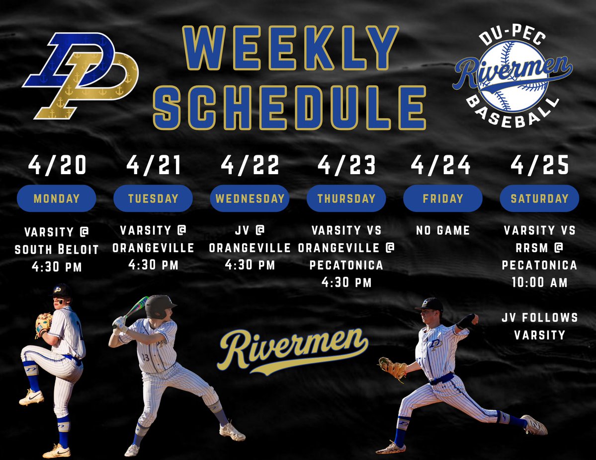 DuPecBaseball's tweet image. Here’s the week ahead.

No more drifting—time to reset the standard and build on the growth we’ve earned.

⚓️ Down

#ProudToBe