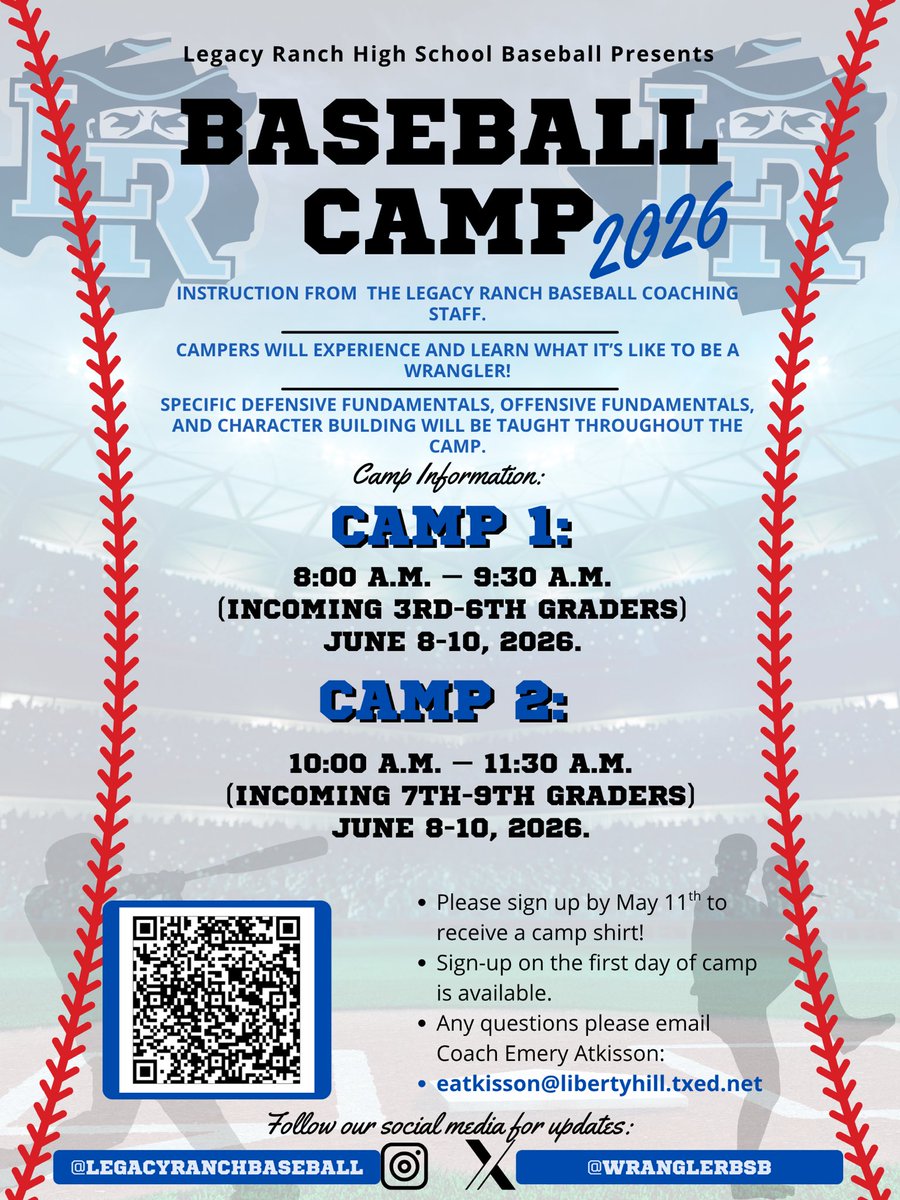 WranglerBsb's tweet image. Camp time! Tell your friends and come hang out with the Wranglers!

2-1
#STANDARD