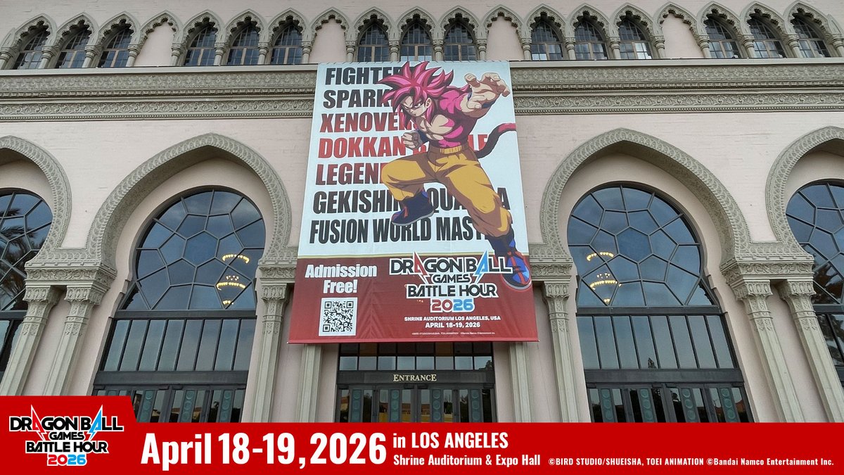 db_eventpj's tweet image. Entry starts at 9 PDT Today!

Don't miss Today's stage events!
09:00~
Dragon Ball FighterZ Masters Showdown

13:15~
DRAGON BALL SUPER SPECIAL PANEL

13:35~
Battle Hour Times

14:30~
Dragon Ball FighterZ Masters Showdown Finals

#BattleHour2026 #DRAGONBALL
