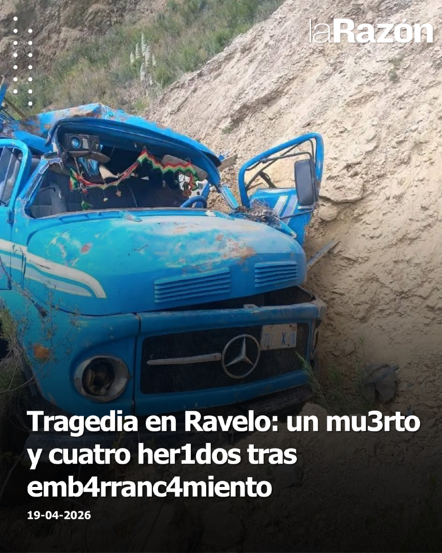 LaRazon_Bolivia's tweet photo. #Socidad | Un 4ccidente de tránsito dejó una persona fallec1d4 y cuatro her1dos en el municipio de Ravelo, Potosí, luego de que un camión se precipitara unos 60 metros en la localidad de Lloque Ckasa. Entre los lesionad0s se encuentra un menor de tres años, mientras los her1dos fueron trasladados a un centro de salud para su atención.