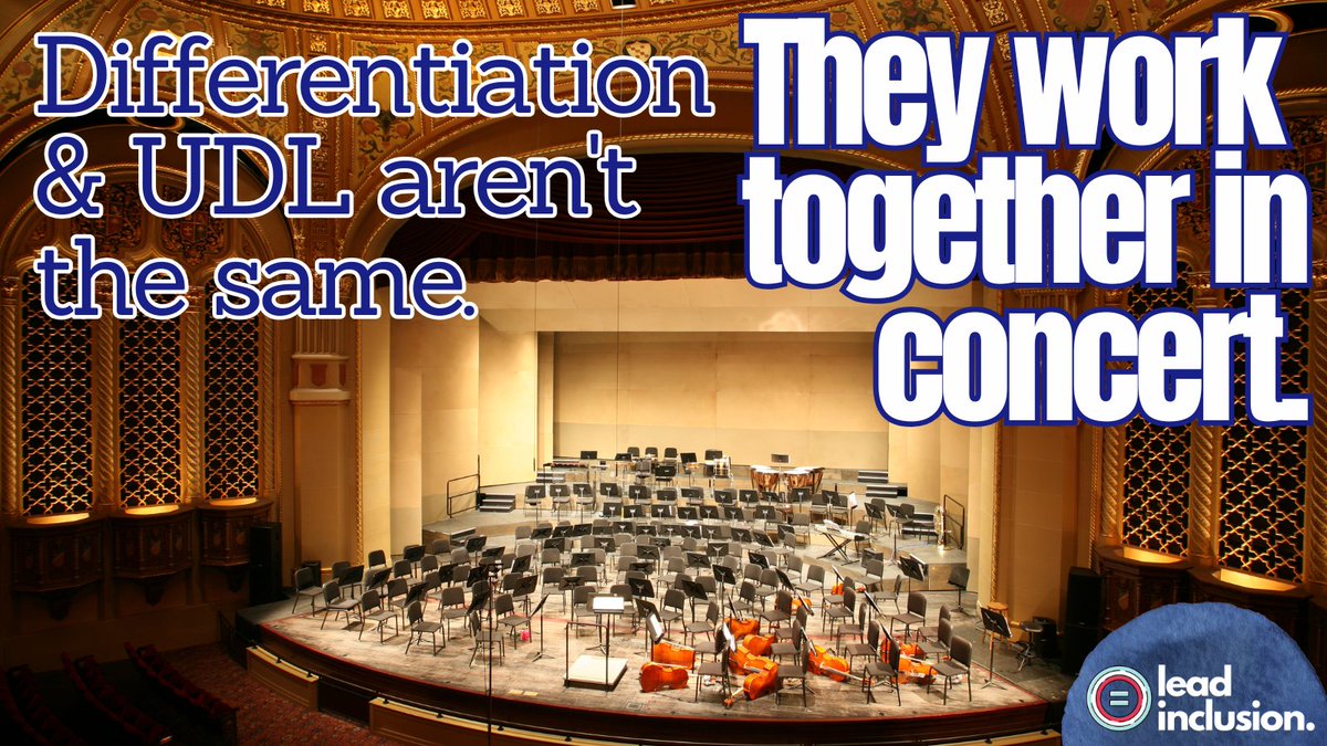 leeannjung's tweet image. 🎶 Differentiation and UDL aren’t the same—but they make beautiful music together! UDL designs for all learners, while differentiation fine-tunes the experience. Together, they create harmony in learning! #LeadInclusion #TeacherTwitter #UDL #EduChat