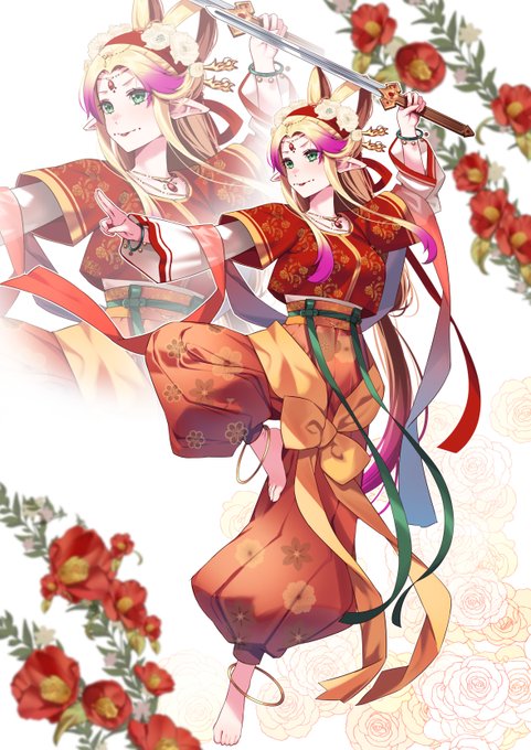 もう、すごく遅いけど。
先月末は魔龍さん(@yuubarimaron)の誕生日なので、またレイシャちゃんを描いました。 