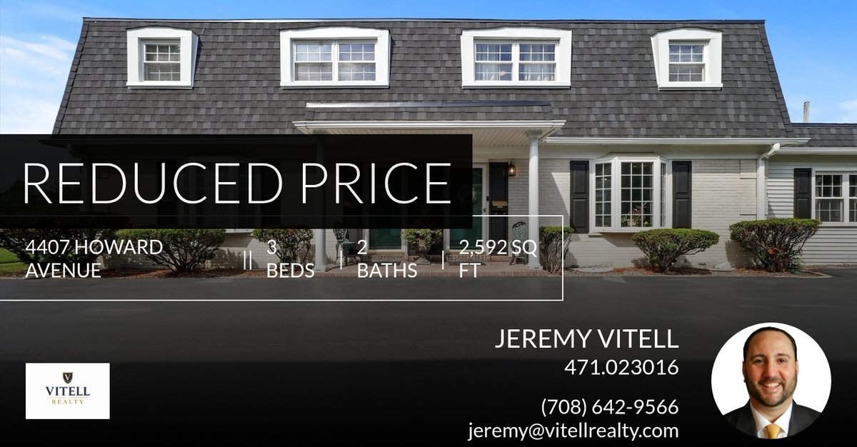 JeremyVitell's tweet photo. Jeremy Vitell
Designated Managing Broker

📍 Reduced Price 📍 This recently reduced home at 4407 Howard Avenue 2 in Western Springs won't last long, so, don't wait to set up a showing! Reach out here or at (708) 642-9566 for more i... https://t.co/XnLFu69Yqb https://t.co/7i6kquy5wo