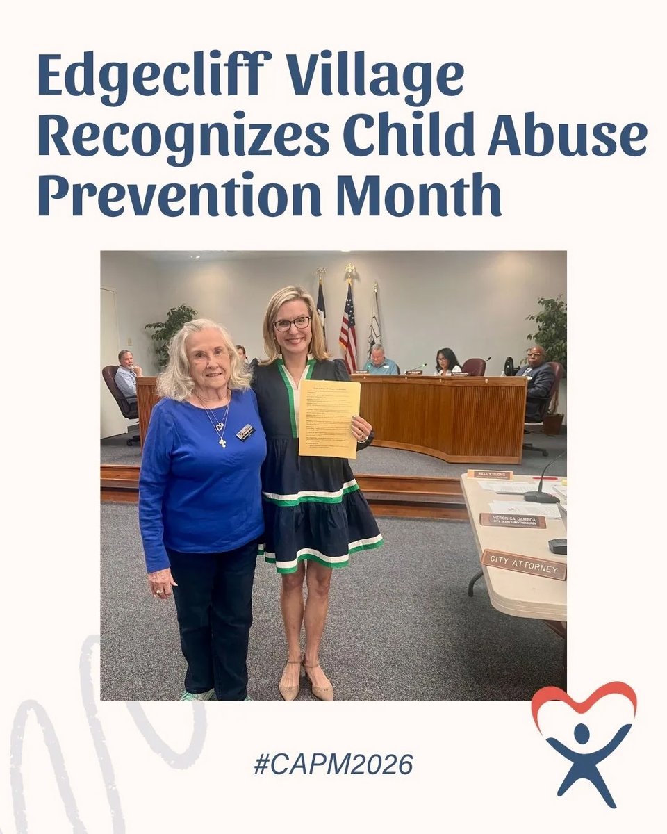 CASAofTarrantCo's tweet image. We’re honored to receive a proclamation from the City of Edgecliff Village recognizing Child Abuse Prevention Month. 💙

#CAPM2026 #BecomeaCASA