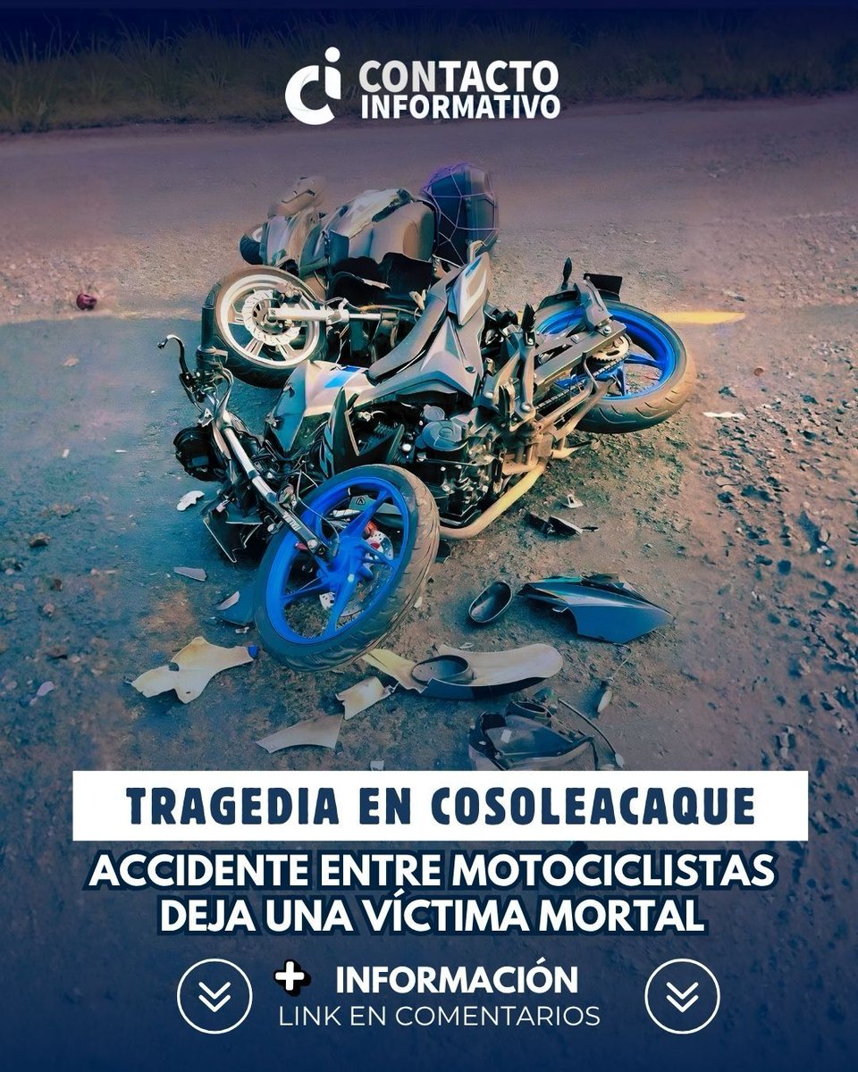 vaskezomar302's tweet image. #Cosoleacaque #Local 
Tragedia en la Cosoleacaque: accidente entre motociclistas deja una víctima mortal 

𝗠𝗔́𝗦 𝗜𝗡𝗙𝗢𝗥𝗠𝗔𝗖𝗜𝗢́𝗡 𝗘𝗡 𝗘𝗟 𝗣𝗥𝗜𝗠𝗘𝗥 𝗖𝗢𝗠𝗘𝗡𝗧𝗔𝗥𝗜𝗢 ✍️👇🏻
contactoinformativo.com/tragedia-en-la…