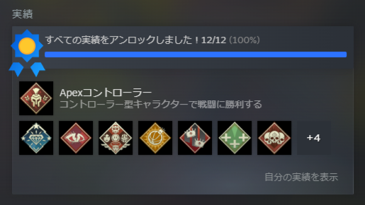 コレだけ、他の実績解除から４年放置されてたらしい...ww
滅多に使わんのよ～コントローラー🙄